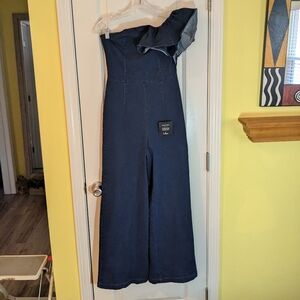 Lulu's Navy Denim Jumpsuit